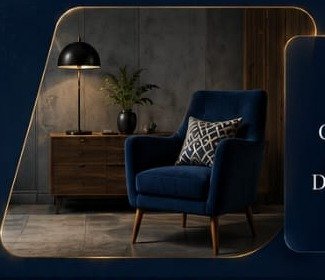 Elegant blue armchair in a refined interior